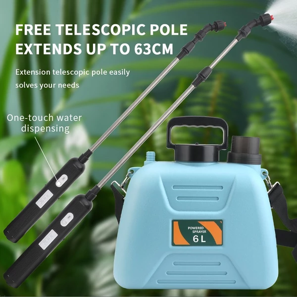 6 literes újratölthető vállas sprinkler kézi elektromos permetező