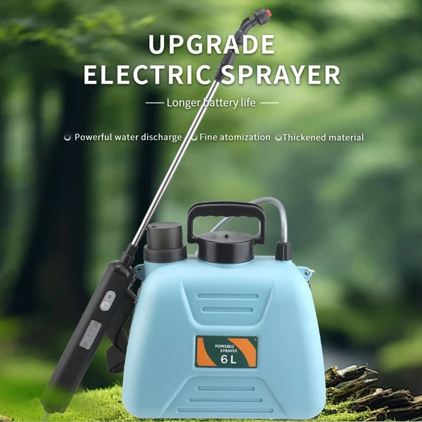 6 literes újratölthető vállas sprinkler kézi elektromos permetező