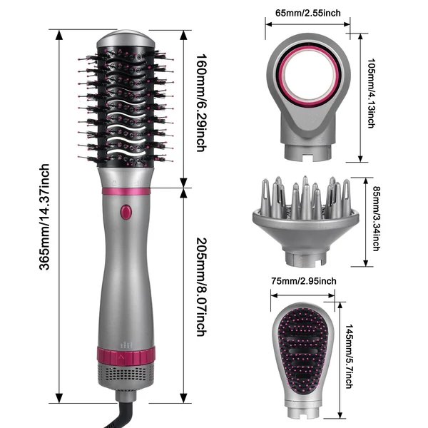 4 az 1-ben forró levegős hajszárító fésű