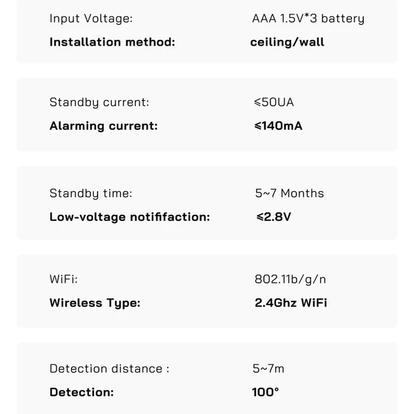 Tuya WiFi ajtó/ablak érzékelő PIR mozgásérzékelővel - Fehér