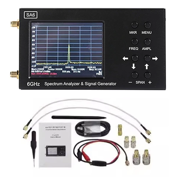 SA6 hordozható spektrumanalizátor jelgenerátor 3,2 hüvelykes érintőképernyővel - B készlet