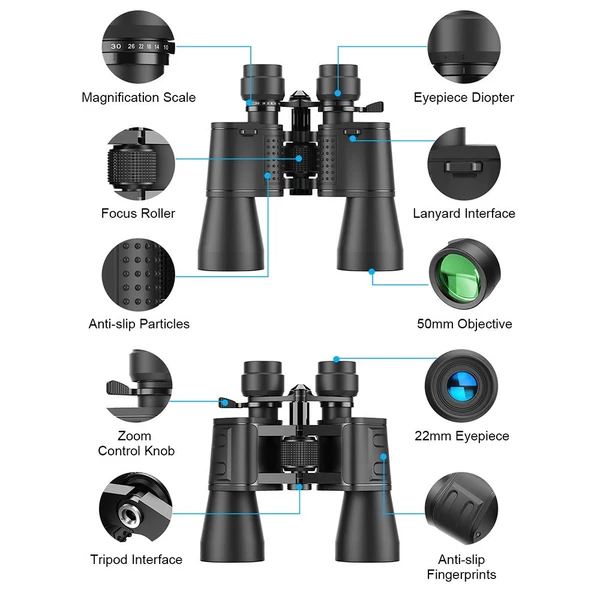 APEXEL hordozható távcső felnőtteknek és gyerekeknek, nagy teljesítményű, 10X-30X nagyítású FMC lencse