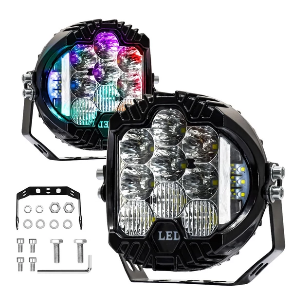 5 hüvelykes LED-es vezetőlámpa, 150 W 15000LM munkalámpa tartóval - 2 db