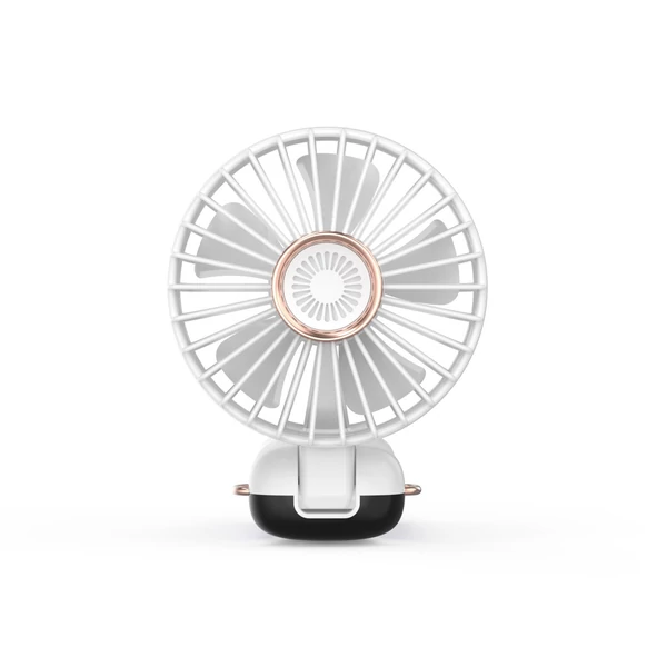 Hordozható mini kézi elektromos ventilátor LED képernyővel, összecsukható fogantyúval, levehető fedéllel - Fehér