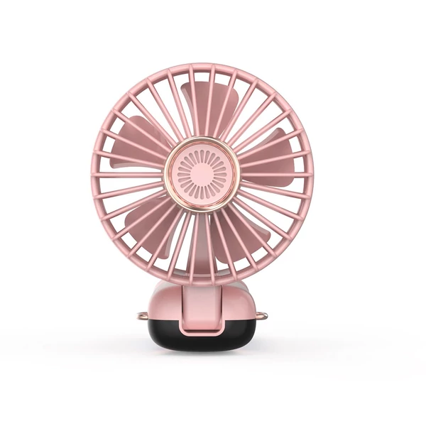 Hordozható mini kézi elektromos ventilátor LED képernyővel, összecsukható fogantyúval, levehető fedéllel - Pink
