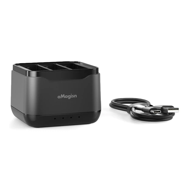 aMagisn AA10 3 foglalatos akkumulátortöltő Type-C gyorstöltő tok TF kártyanyílásokkal