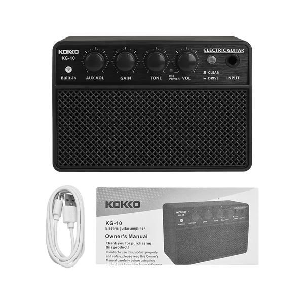 KOKKO KG-10 10W kis elektromos gitárerősítő mini hordozható gitárgyakorló hangszóró