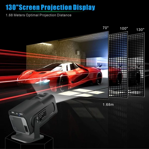 HY300 projektor 1080P dekódoló trapézkorrekciós mini hordozható projektor - Android verzió, Fekete