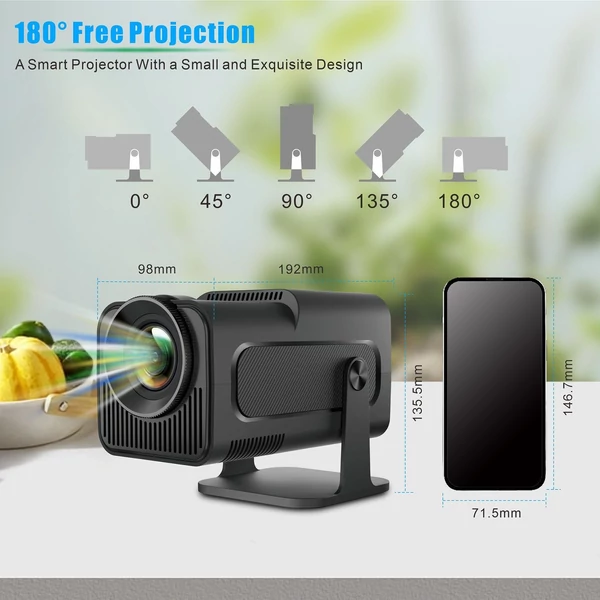 HY300 projektor 1080P dekódoló trapézkorrekciós mini hordozható projektor - Android verzió, Fekete