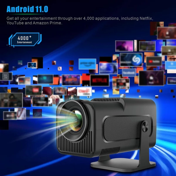 HY300 projektor 1080P dekódoló trapézkorrekciós mini hordozható projektor - Android verzió, Fekete