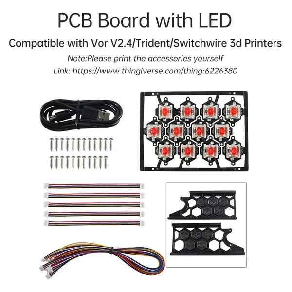 Hot Key Board Vor Skirt Klipper Előre telepített PCB kártya LED-del