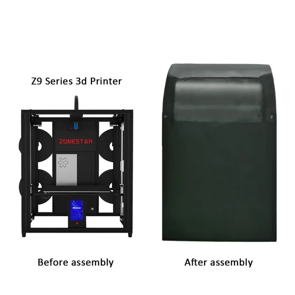 A ZONESTAR 3D nyomtató házának bővítése tűzálló porálló védőburkolat az állandó hőmérséklet fenntartása érdekében a Z9V5 MK6 3D nyomtatóhoz