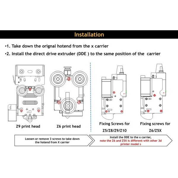 ZONESTAR DDE 24 V közvetlen meghajtó extruder frissítés a Z8\Z9\Z10 3D nyomtatóhoz
