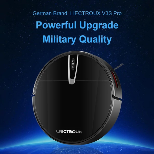 Liectroux V3S Pro robotporszívó, 4000 Pa szívás, száraz nedves felmosás