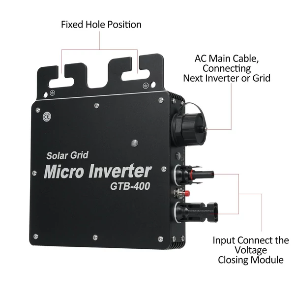 Napelemes inverter WiFi vezérléssel, automatikus azonosítással - 400W