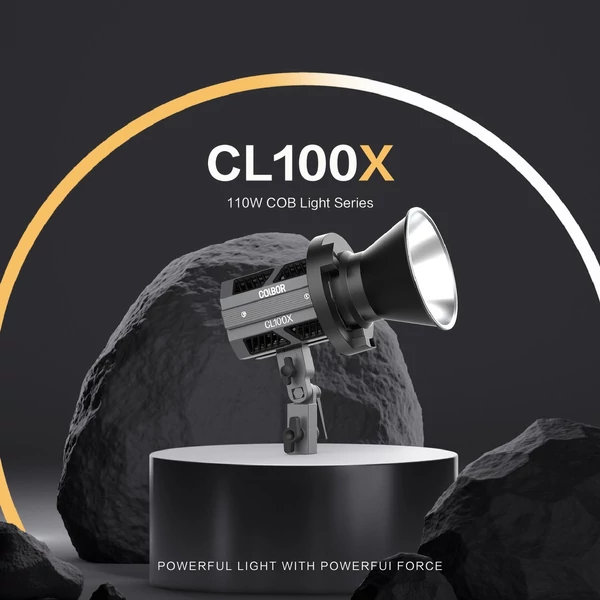 COLBOR CL100X stúdió COB fényképező lámpa, 110 W, kétszínű hőmérsékletű LED videolámpa