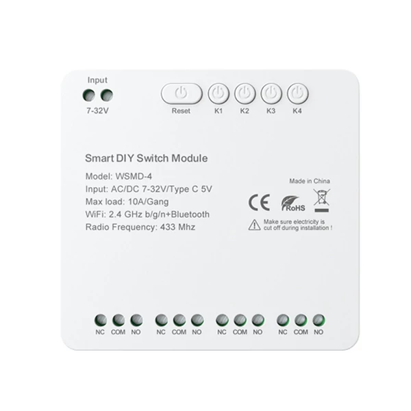 Tuya WiFi intelligens kapcsolómodul, kompakt otthoni időzítés, hangvezérlés, APP távirányító - Típus 1