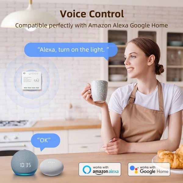 Tuya WiFi intelligens kapcsolómodul, kompakt otthoni időzítés, hangvezérlés, APP távirányító - Típus 1
