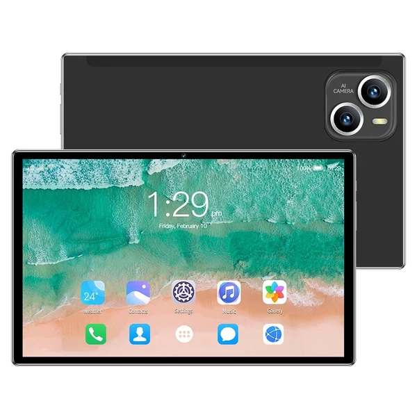 10,1 hüvelykes táblagép, 6 GB+128 GB, 1960*1080 nagy tisztaságú kijelző, Android13, 4G hívás, MT6797 - Fekete