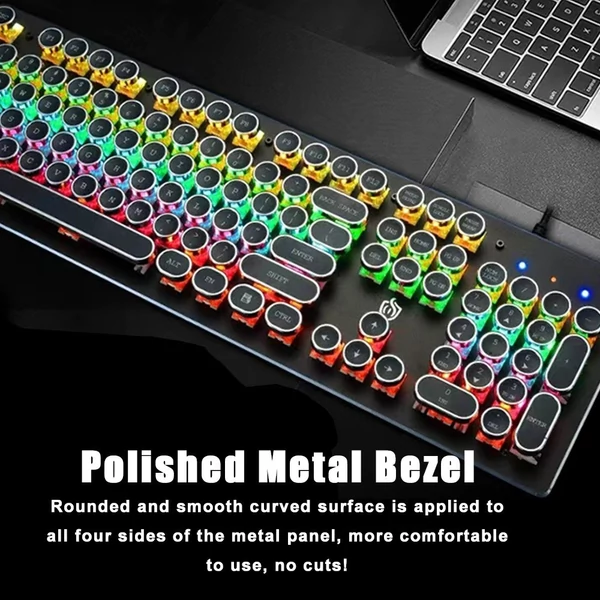 104 gombos vezetékes mechanikus billentyűzet, ergonómikus kialakítás, RGB háttérvilágítás - Fehér