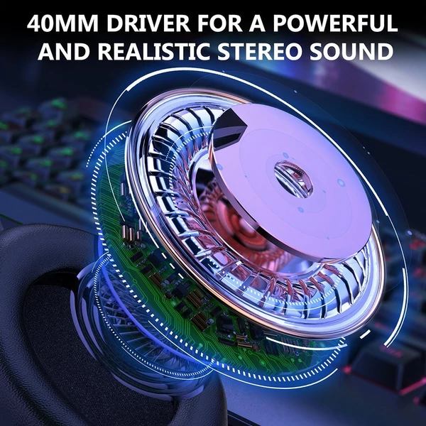 X7 Pro Gaming Headset, kiváló minőségű hangzás zajszűrővel, mikrofonnal és LED világítással