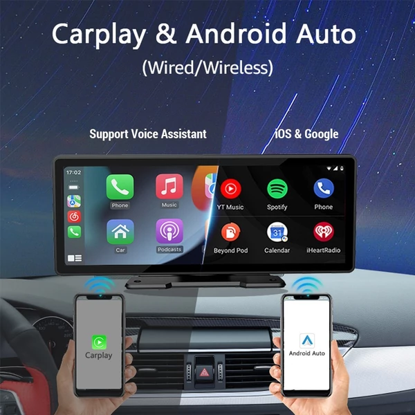 9 hüvelykes, nagy tisztaságú IPS képernyő, térképnavigáció, tolatókamera, vezeték nélküli Carplay érintőképernyővel, BT 5.0