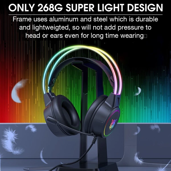 ONIKUMA X15 PRO Gaming Headset - RGB világítás, zajszűrő, 50 mm-es meghajtó - Fekete