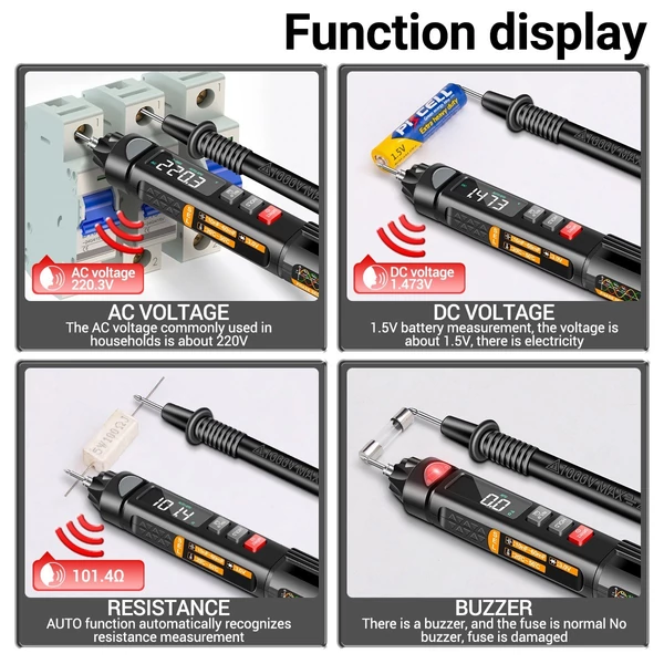 ANENG A3009 mini toll multiméter, 6000 számláló voltmérő - kombinált kiegészítőkkel