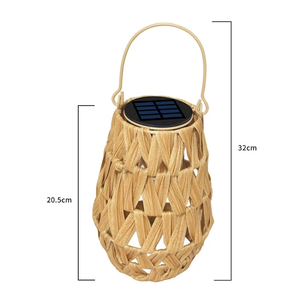 Napelemes LED lámpák Rattan kézzel szőtt lámpák