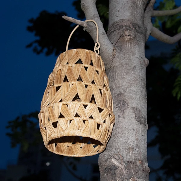 Napelemes LED lámpák Rattan kézzel szőtt lámpák