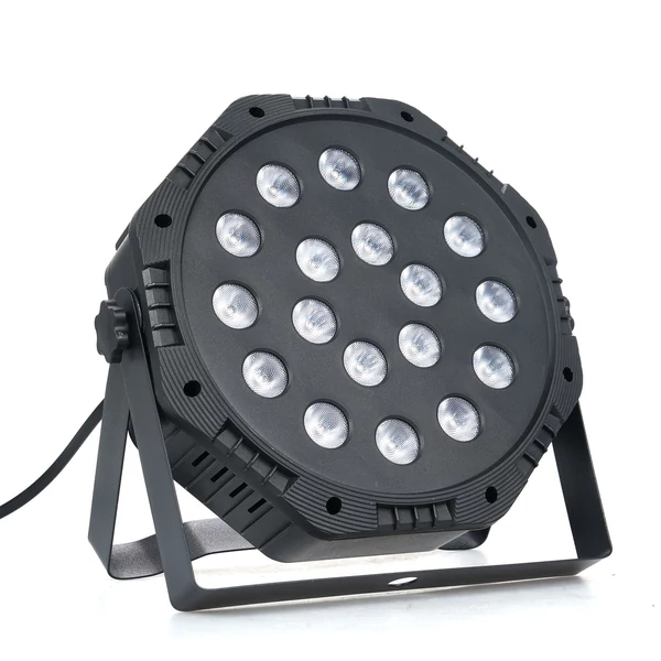 18 LED-es Par Lights, RGB színkeverő színpadi lámpa, DMX512 támogatás, Hangaktivált