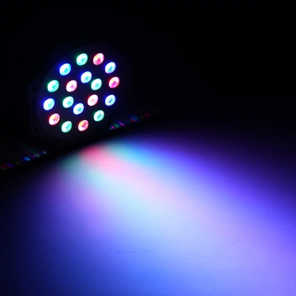 18 LED-es Par Lights, RGB színkeverő színpadi lámpa, DMX512 támogatás, Hangaktivált