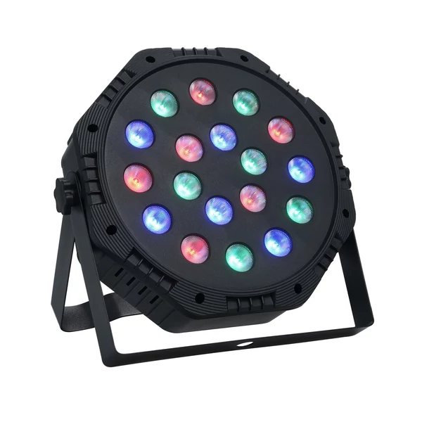 18 LED-es Par Lights, RGB színkeverő színpadi lámpa, DMX512 támogatás, Hangaktivált