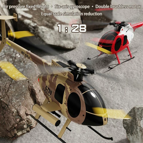 COOLBANK C189 2.4G 4CH UAV 1:28 RTF távirányítós helikopter - Terepszínú, 1 akkumulátor