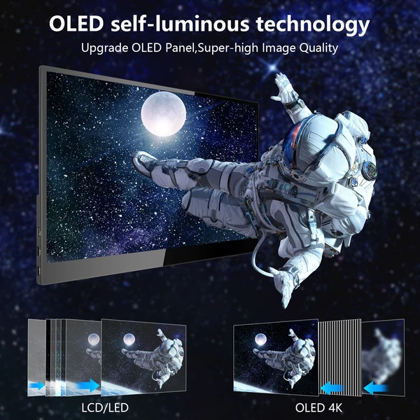 15,6 hüvelykes hordozható monitor UHD 4K OLED külső kijelzővel bővített monitor - érintőképernyő