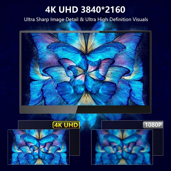 15,6 hüvelykes hordozható monitor UHD 4K OLED külső kijelzővel bővített monitor - érintőképernyő
