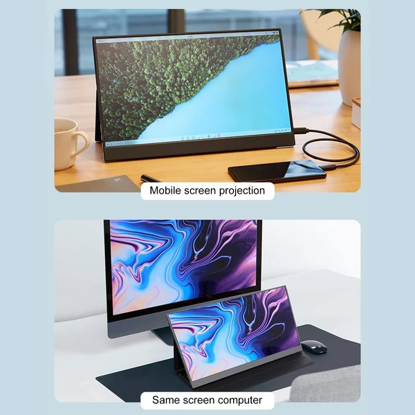 15,6 hüvelykes hordozható monitor, 1080P IPS képernyő, külső kijelző Ultravékony, kiterjesztett monitor