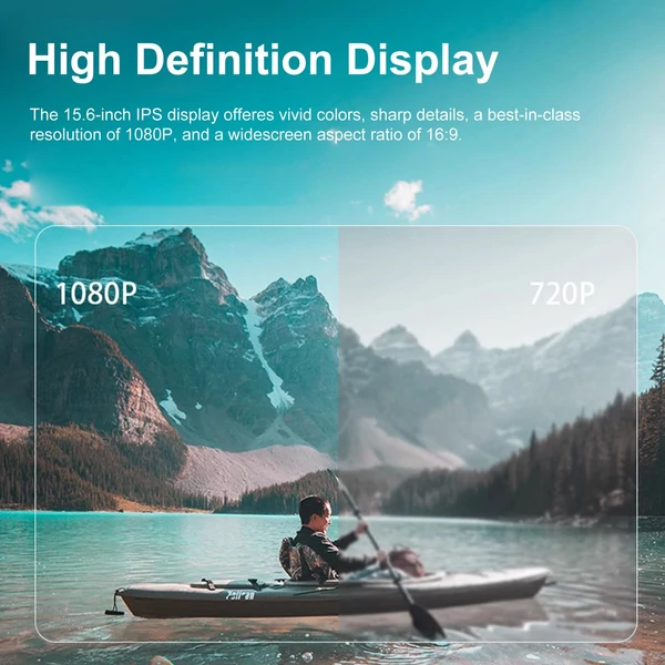 15,6 hüvelykes hordozható monitor, 1080P IPS képernyő, külső kijelzővel bővített monitor