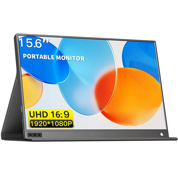 15,6 hüvelykes hordozható monitor, 1080P IPS képernyő, külső kijelzővel bővített monitor