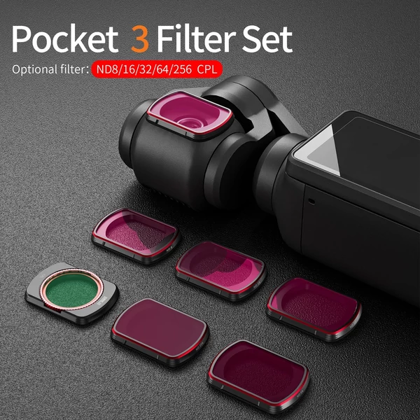 STARTRC CPL Filter + ND16/ND64/ND256/ND32/ND8 szűrőkészlet, objektívszűrő készlet, kompatibilis a DJI Pocket 3-mal - 6 csomag