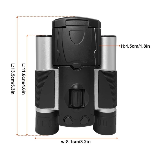 2,0 hüvelykes LCD 8X digitális zoom digitális fényképezőgép távcső 2,5K videó 40MP fotórögzítő teleszkóp - Ezüst