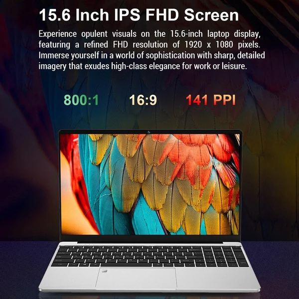 Ninkear N15 Air laptop 15,6 hüvelykes FHD IPS 1920*1080 kijelző, 16 GB DDR4, 512 GB SSD, Windows 11