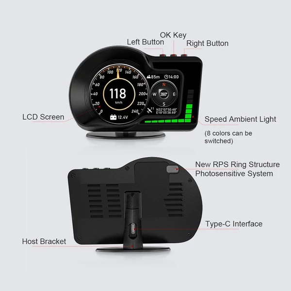 Autó Headup Display digitális GPS sebességmérő