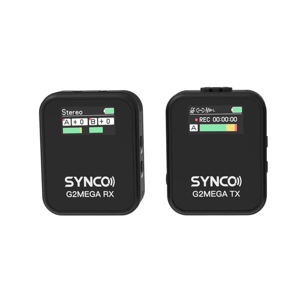 SYNCO G2MEGA 1-trigger-2 2,4G vezeték nélküli mikrofonrendszer, rácsatolható mikrofon - 1 adóval