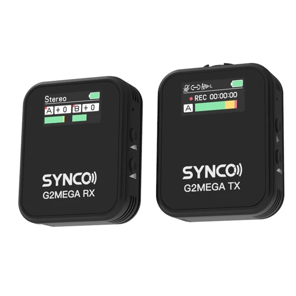 SYNCO G2MEGA 1-trigger-2 2,4G vezeték nélküli mikrofonrendszer, rácsatolható mikrofon - 1 adóval