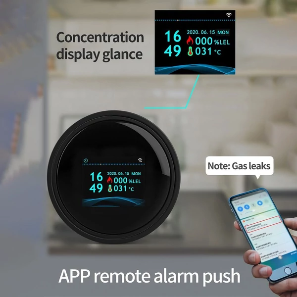 Tuya Mini gázszivárgásérzékelő otthoni gázriasztó, APP monitor, WiFi