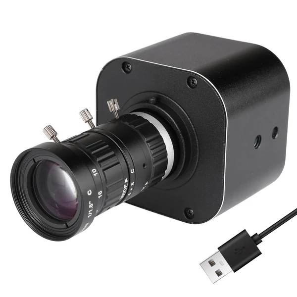 4K HD USB kamera 5X optikai zoom, 10-50 mm változó lencsés mini webkamera mikrofonnal