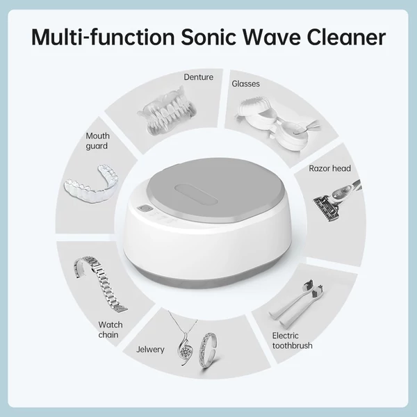 Sonic Wave ékszertisztító 49 kHz-es professzionális tisztítógép egygombos vezérléssel, 3 fokozatú időzítővel