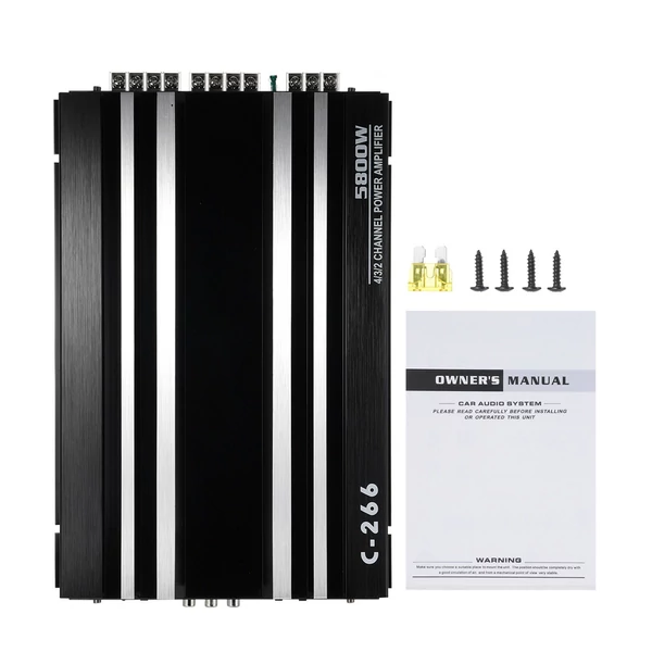 4 csatornás autós audio-erősítő 5800 W 12,0 V ultravékony, négyutas