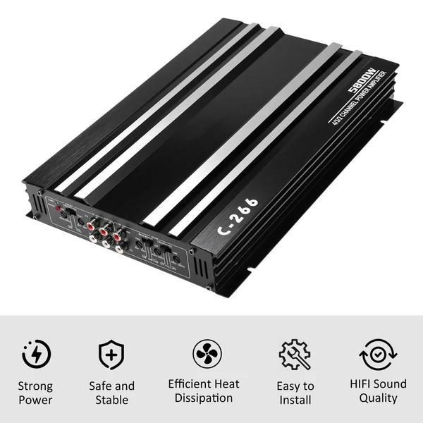 4 csatornás autós audio-erősítő 5800 W 12,0 V ultravékony, négyutas